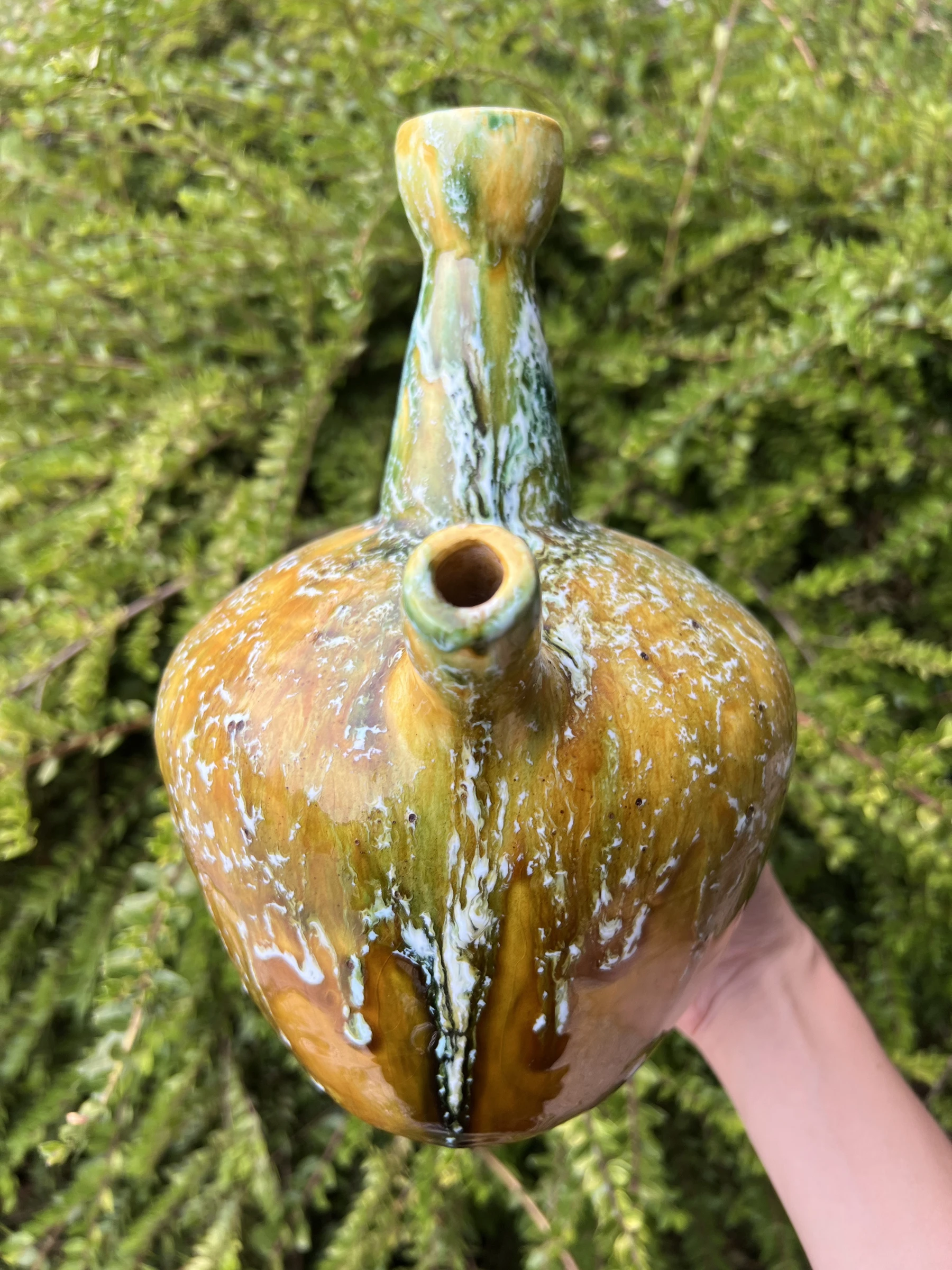 🍯 Antieke vintage geëmailleerde baksteenkruik rustieke handgemaakte decoratie 25,5 cm – photo 5
